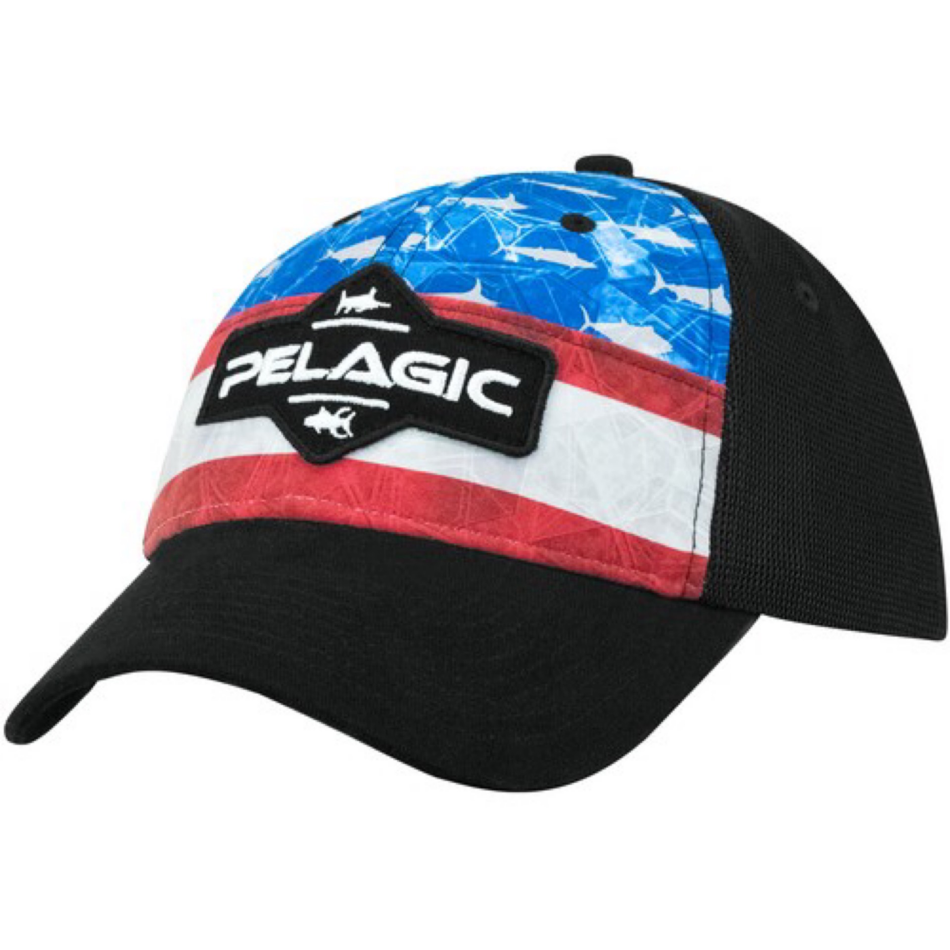 Pelagic High Performance Offshore Deluxe Logo Flexfit Fitted Hat L/XL in Navy 